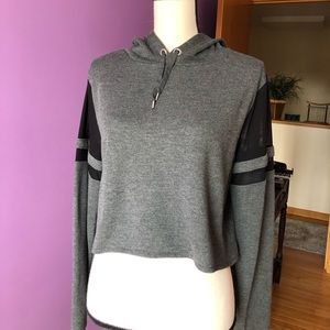 Grey Cropped Hoodie